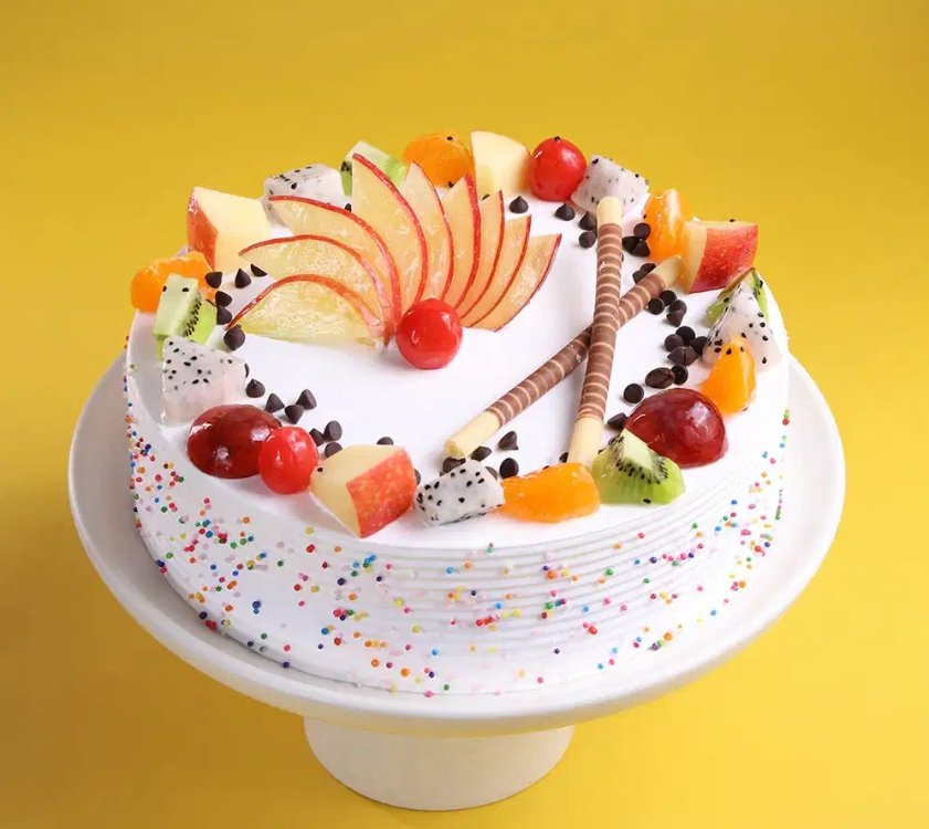 Fruits Sprinkles Vanilla Cake - Fresh Cake